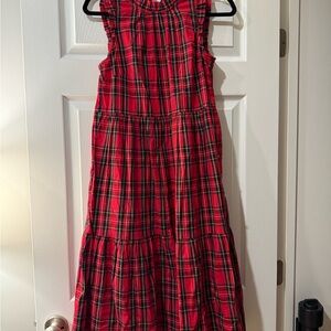 Red Plaid Sleeveless Dress by JCREW